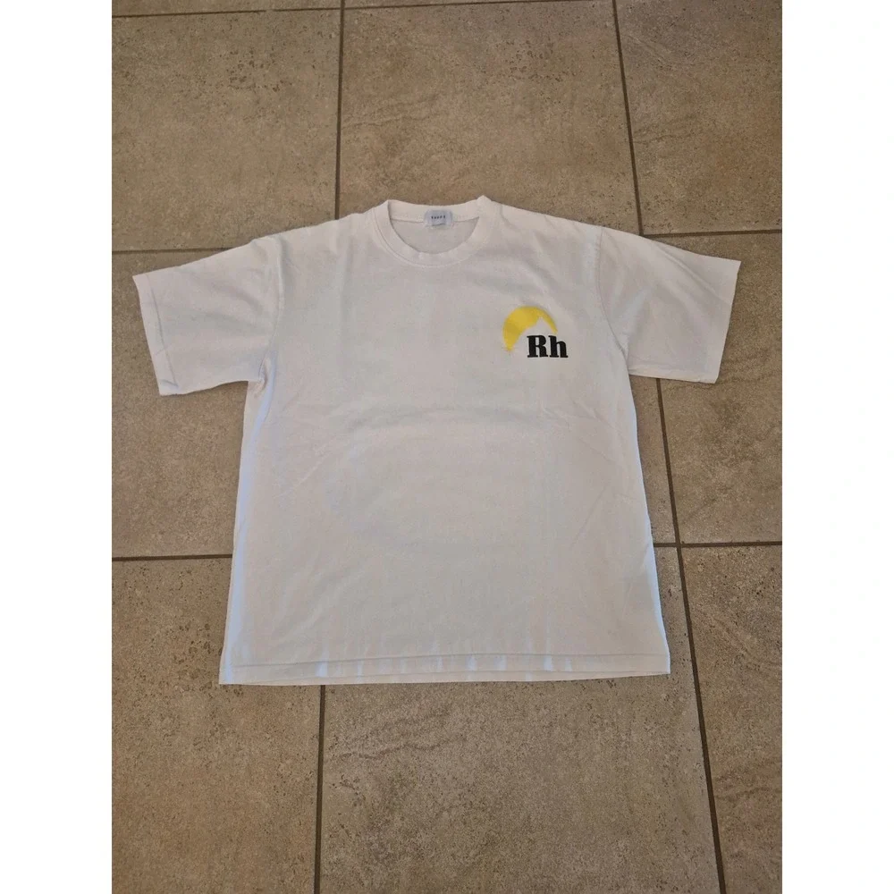 Rhude Sunset Mountain Logo T-Shirt White Men's - Large - Picture 2 of 11